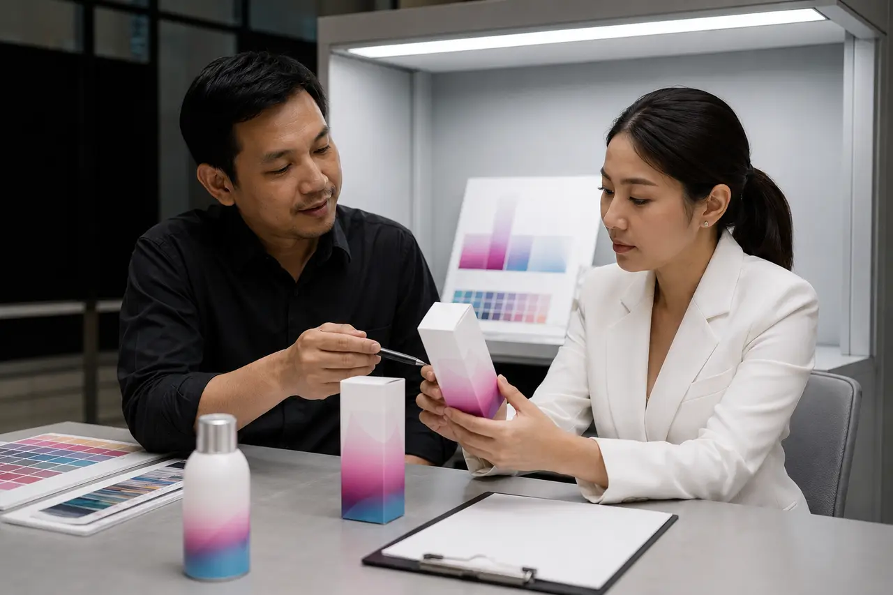 เจ้าของแบรนด์และผู้เชี่ยวชาญตรวจปรู๊ฟสีก่อนอนุมัติพิมพ์